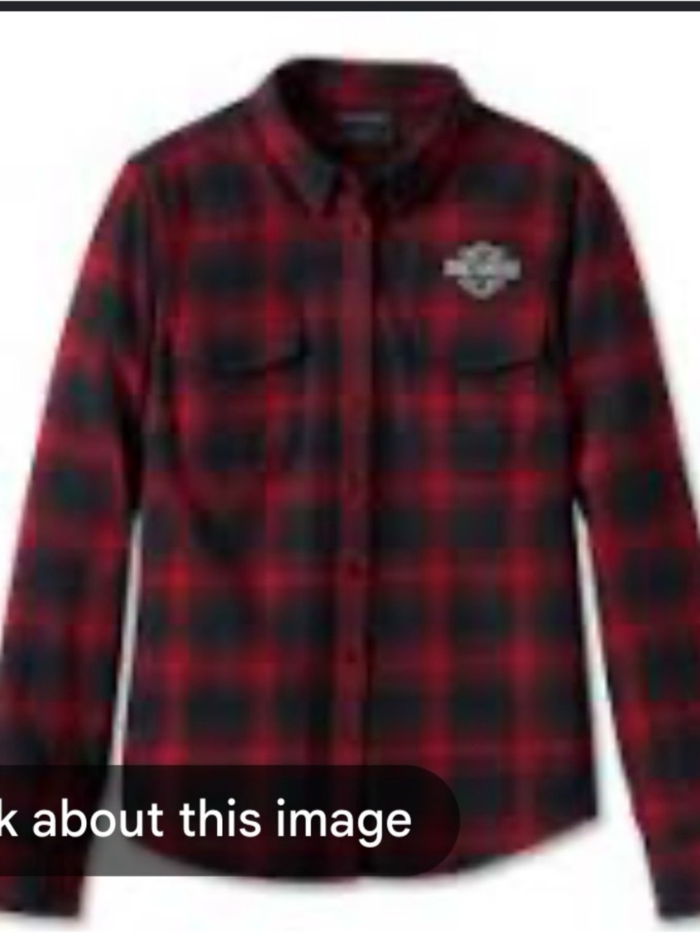 Harley-Davidson Red and Black Plaid Shirt